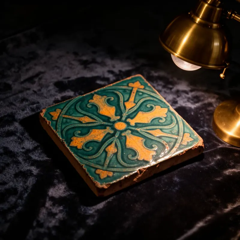 Glazed terracotta tile specimen